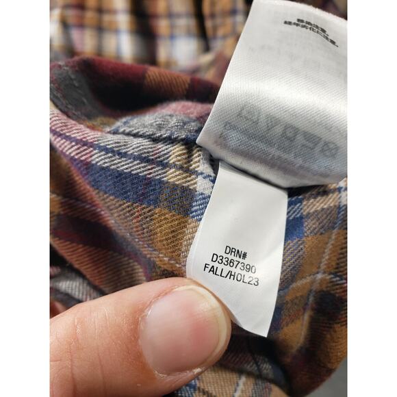 Eddie Bauer Men's Plaid Button Down Shirt - Brown, Gold, White - Picture 11 of 12